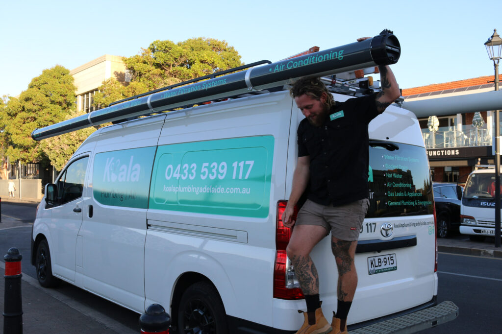 Koala Plumbing arriving to a job in Adelaide